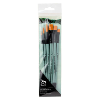 Universal Set of 6 different synthetic brushes for acrylic and oil paint Renesans